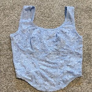 Blue Lace corset style Top